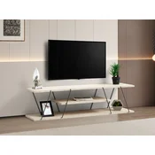 TV-omarica Kailua 365 (Svetel travertin + Črna) Svetla Travertine, Črna, 120x33x30cm