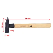 Ključavničarsko kladivo z ročajem iz bele orehovine. 300g 142.1330 ks tools