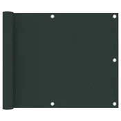 Vidaxl Balkonsko platno temno zeleno 75x400 cm oksford blago