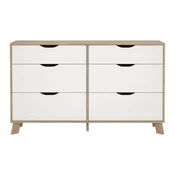 Bela komoda v hrastovem dekorju 156x92x40 cm Ikast – Tvilum