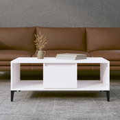 Stolic za kavu bijeli 90 x 50 x 36,5 cm od konstruiranog drva