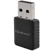 Zunanja omrežna kartica Qoltec | Ultra hiter dvojni Wi-Fi adapter | 2 x 2dBi | Standardni AC | USB 3.0 | 1300Mb/s | 2,4 GHz | 5 GHz