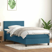 vidaXL vidaXL Box spring postelja z vzmetnico temno modra 80x210 cm žamet, (21791887)
