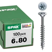 SPAX vijak z ugr.gl. 6.0 x 80 DN, torx 30 Wirox s certifikatom, majhno pakiranje
