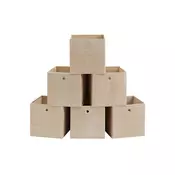 Songmics Set 6 kosov shranjevalnih škatel 30x30x30 cm siva
