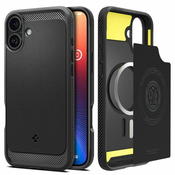 Ovitek Spigen Rugged Armor MagFit za iPhone 16 - matte black