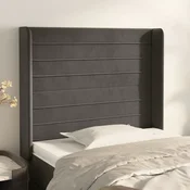 Vidaxl vidaXL Vzglavje s krilci temno sivo 83x16x118/128 cm žamet