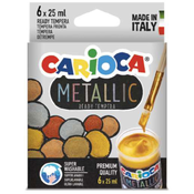Tempera tekuće boje Carioca - Temperello metallic, 6 boja