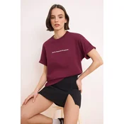 Trendyol Majica vinsko rdeča / bela