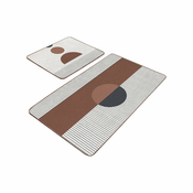 Bele/rjave kopalniške preproge v kompletu 2 ks 60x100 cm – Mila Home