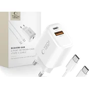 Tech-protect TECH-PROTECT 2-PORTNI PD POLNILEC 45W QC3.0 ZA TELEFONE IN PRENOSNIKE TYPE-C