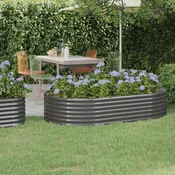 Povišena vrtna gredica od pocincanog celika 175x100x36 cm sivi