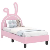 Vidaxl Posteljica za malčke z vzglavjem Roza 70 x 140 cm PU