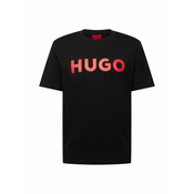 HUGO Majica, crna / crvena