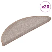 Prostirke za stepenice 20 kom 56x17x3 cm svijetlosmede poluokrugle