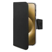 Celly iPhone 17 Air Wallet Case, črna, ekološko usnje