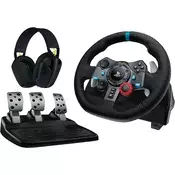 Logitech G29 Driving Force volan za PC/PS4/PS5 + bežične slušalice G435 991-000539