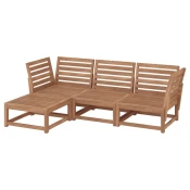 NÄMMARÖ Modularna sofa trosed, spolja, sa stolicicom svetlosmede bajcovano