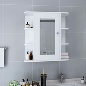 vidaXL Kopalniška omarica z ogledalom bela 66x17x63 cm MDF