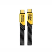 WDC-192 Kabl 3.1 USB tip C M/M 1m, za Superbrzo punjenje 100W/480Mbps, flat-crno-žuti