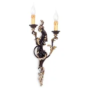 Casa Padrino luxury baroque double wall lamp black/gold 23 x 19 x H. 55 cm - Magnificent baroque style wall lamp - Baroque lights - Luxury quality - Made in Italy