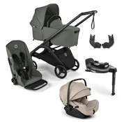 Bugaboo Dragonfly travel+ Otter Desert Taupe Melange, BLACK/FOREST GREEN-FOREST GREEN, komplet 4v1