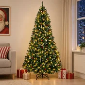 Umetno božično drevesce s tečaji 240 cm 300 LED Toplo bela