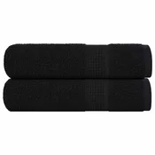 shumee vidaXL Kopalne brisače 2 kos črna 100x150 cm 360 g/m2 100% bombaž