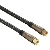 HAMA SAT priključni kabel, F-vtič - F-vtič, kovinski, pozlačen, 5,0 m, 120 dB