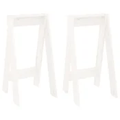 Vidaxl Stolček 2 kosa bele barve 40x40x75 cm trdna borovina