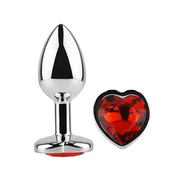 Diamond Heart Butt Plug Medium Red