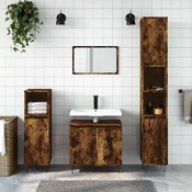Greatstore Kopalniška omarica dimljeni hrast 58x33x60 cm inženirski les