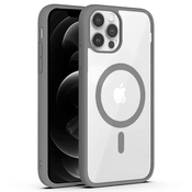 Hibridni ovitek PastelMag z magnetom MagSafe za iPhone 12 Pro Max - titanium gray