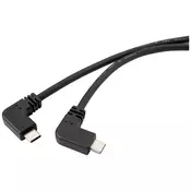 Renkforce Renkforce USB kabel USB 3.2 gen. 2 (USB 3.1 gen. 2) USB-C vtič\, USB-C vtič 1.20 m črna 90° kotni levo RF-4633064, (20416135)