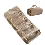 INF Snemljiva 4-v-1 prenosna torbica za ličila velike prostornine - PU usnje Camel, (5000130547)