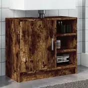 Vidaxl vidaXL Omarica za umivalnik dimljen hrast 63x29x55 cm