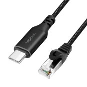 LOGILINK CU0413 Összekötőkábel USB-C 3.2 - LAN RJ45 1Gbps 3m crno