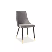 Ljubki dom Siv stol PIANO VELVET