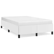 shumee vidaXL Posteljni okvir brez vzmetnice bel 120x190 cm umetno usnje