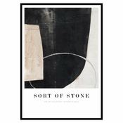 Plakat z okvirjem 52x72 cm Sort Of Stone – Malerifabrikken