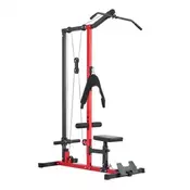 VEVOR Lat Pull Down naprava 3-v-1 veslaška kabelska naprava 1370x720x2080 mm črna