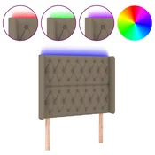 vidaXL vidaXL LED posteljno vzglavje taupe 93x16x118/128 cm blago, (20794591)
