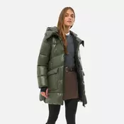 Khaki Womens Quilted Jacket Geox Serilda - Womens
