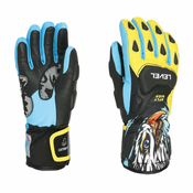 Otroške smučarske rokavice Level SQ JR CF yellow blue - 8.0