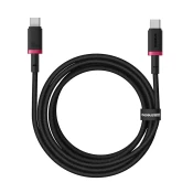 Baseus Dura Type-C na Type-C 100 W kabel, 2 m, črn/rdeč