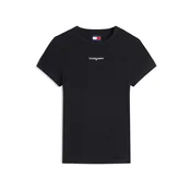 Tommy Jeans Majica Script Rib DW0DW22809 Črna Slim Fit
