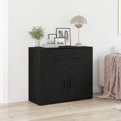vidaXL vidaXL Stranski kabinet Črna Oreh 80x33x70 cm Inženirski les, (22013948)