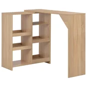 Barski stol s pomicnom policom boja hrasta 138 x 39 x 110 cm