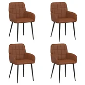 vidaXL Jedilni stoli 4 pcs Umetno usnje Rjava 56,5 x 50 x 86 cm