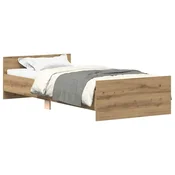 Vidaxl Posteljni okvir brez vzmetnice artisian hrast 90x200 cm